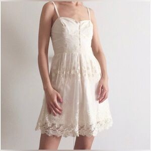 American Eagle Outfitters Cream Lace Mini Dress Size XS